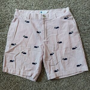J. Crew Pink and Navy Whale Print Men's Shorts